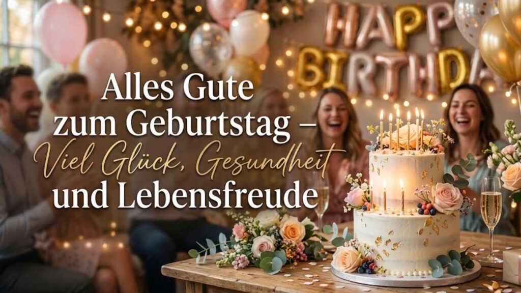 Alles Gute Zum Geburtstag Viel Glück, Gesundheit Und Lebensfreude Alles Gute Zum Geburtstag Viel Glück, Gesundheit Und Lebensfreude